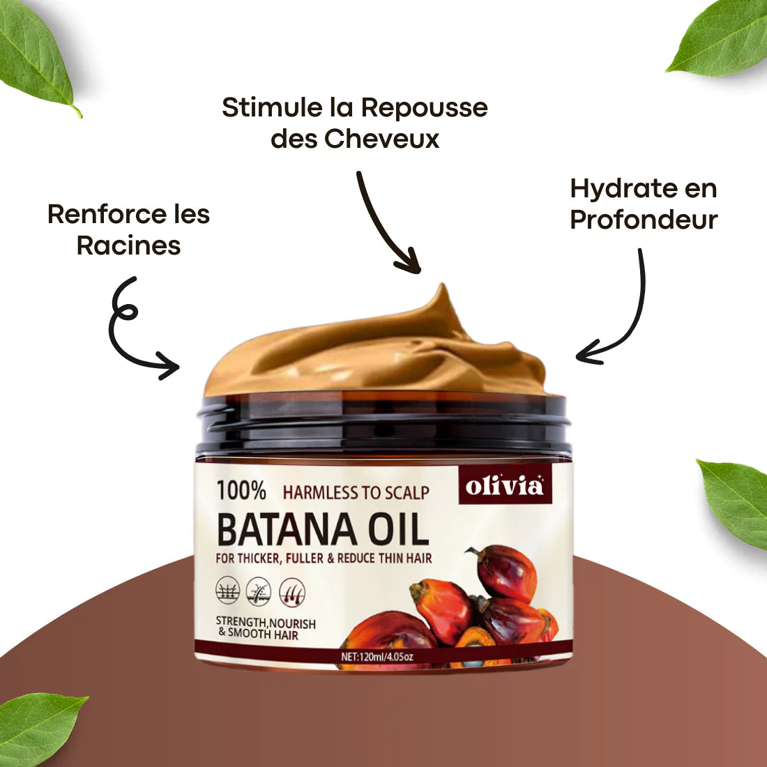Huile de Batana™ 100% pure | L'huile de croissance des cheveux, de traitement capillaire pour tous les types de cheveux